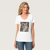 Überraschter Katzengesicht, Katzenfoto T-Shirt (Vorderseite Vollansicht)