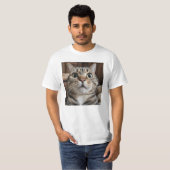 Überraschter Katzengesicht, Katzenfoto T-Shirt (Vorne ganz)