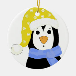 Überraschter Pinguin Keramik Ornament
