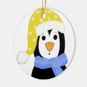 Überraschter Pinguin Keramik Ornament (Links)