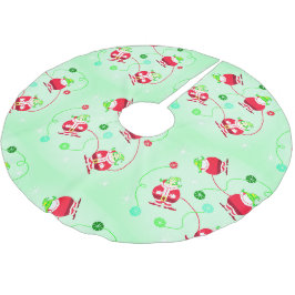 Überraschter Santa Polyester Weihnachtsbaumdecke