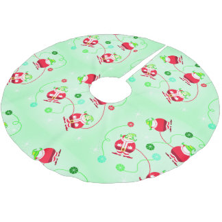 Überraschter Santa Polyester Weihnachtsbaumdecke