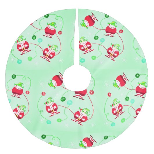 Überraschter Santa Polyester Weihnachtsbaumdecke (Vorderseite)