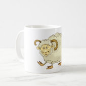 Überraschter Widder Schaf Lustiger Bauernhof Tier Kaffeetasse (Vorderseite Links)
