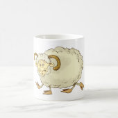 Überraschter Widder Schaf Lustiger Bauernhof Tier Kaffeetasse (Mittel)