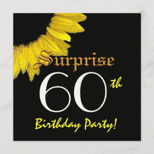 ÜBERRASCHTES 40. Geburtstags-Party Gelbe Sonnenblu Einladung
