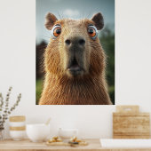 Überraschtes Capybara-Nah-Up Poster (Küche)