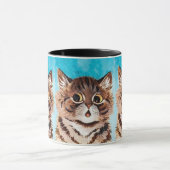 Überraschtes Cat x3 Gemälde von Louis Wain Tasse (Zentrum)