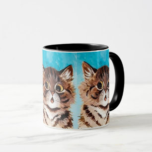Überraschtes Cat x3 Gemälde von Louis Wain Tasse