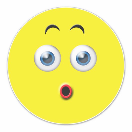 Überraschtes Emoji Aufkleber (Vorderseite)