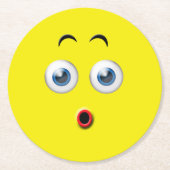 Überraschtes Emoji Runder Pappuntersetzer (Vorderseite)