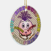 Überraschtes Gesicht Keramik Ornament (Rechts)