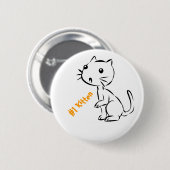 Überraschtes Kätzchen #1 Button (Vorne & Hinten)
