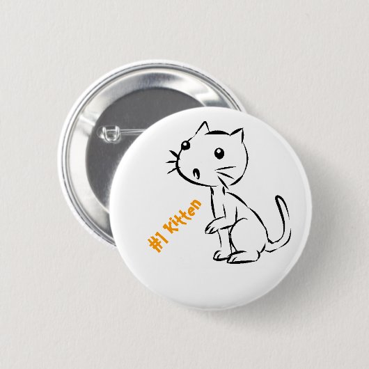Überraschtes Kätzchen #1 Button (Vorne & Hinten)