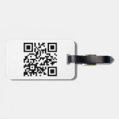 Überraschtes Katzen-Gepäckanhänger QR-Code Gepäckanhänger (Rückseite horizontal)