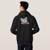 Überraschtes Katzen-Keuchen Meme - 2 versahen Hoodie (Schwarz voll)