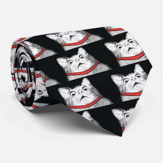 Überraschtes Katzen-Keuchen Meme - Krawatte (Gerollt)