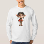 Überraschtes Mädchenweihnachtelf Männer-T-Shirt T-Shirt (Vorderseite)