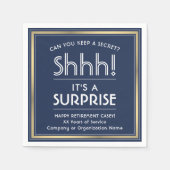 Überraschtes Party Navy Blue, White & Gold Serviette (Vorderseite)