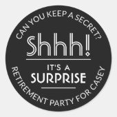 Überraschtes Party - Schwarzweiß Runder Aufkleber (Vorderseite)