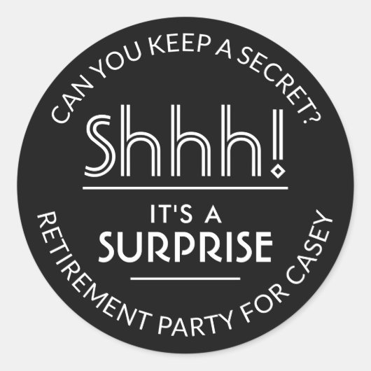 Überraschtes Party - Schwarzweiß Runder Aufkleber (Vorderseite)