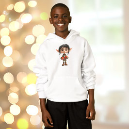 Überraschtes Weihnachtself-Mädchen Hoodie