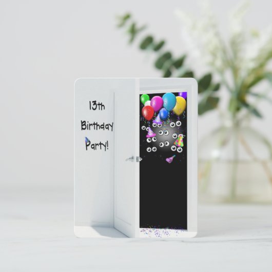 Überraschung13. Geburtstagsparty Einladung (Stehend Vorderseite)