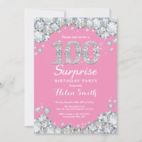 Überraschung 100. Geburtstag Pink und Silver Diamo