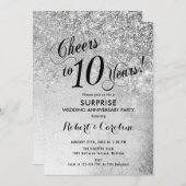 Überraschung 10. Hochzeitstag - Silber Einladung (Vorne/Hinten)