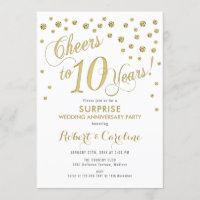 Überraschung 10. Hochzeitstag - Weiß & Gold