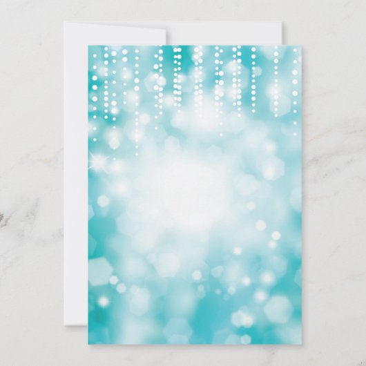 Überraschung 13. Geburtstag Einladung Aquamarinen (Rückseite)