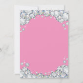 Überraschung 13. Geburtstag Rosa und Silver Diamon Einladung (Rückseite)