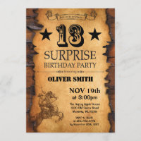 Überraschung 13. Western Geburtstag Einladung