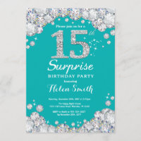Überraschung 15. Geburtstag Aquamarin und Silver D