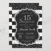 Überraschung 15. Geburtstag Einladung. Kinderuhr m Einladung (Vorne/Hinten)