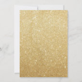 Überraschung 15. Geburtstag Schwarz und Gold Glitz Einladung (Rückseite)