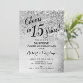 Überraschung 15. Hochzeitstag - Silber Einladung (Stehend Vorderseite)