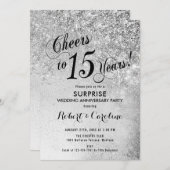 Überraschung 15. Hochzeitstag - Silber Einladung (Vorne/Hinten)