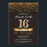 Überraschung 16. Geburtstag Einladung Black and Go<br><div class="desc">Überraschung 16. Geburtstag Einladung. Schwarz-Gold-Glitzer. Erwachsene Geburtstagsparty einladen. Frauen oder Männer schnappen sich.
Für weitere Anpassungen klicken Sie bitte auf die Schaltfläche "Anpassen" und verwenden Sie unser Designwerkzeug,  um diese Vorlage zu ändern.</div>