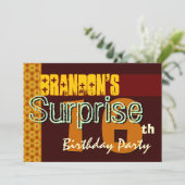 Überraschung 16. Geburtstag Gold- und Schokoladens Einladung (Stehend Vorderseite)