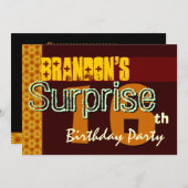 Überraschung 16. Geburtstag Gold- und Schokoladens Einladung (Vorne/Hinten)