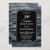 Überraschung 18. Geburtstag Abendessen Holz Party Einladung (Vorne/Hinten)