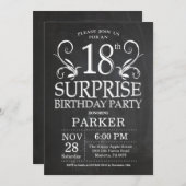 Überraschung 18. Geburtstag Einladung Chalkboard (Vorne/Hinten)