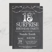 Überraschung 18. Geburtstag Einladung Chalkboard (Vorne/Hinten)