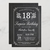 Überraschung 18. Geburtstag Einladung Chalkboard (Vorne/Hinten)