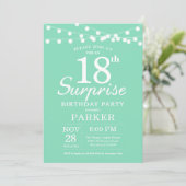 Überraschung 18. Geburtstag Einladung Mint Green (Stehend Vorderseite)