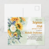 Überraschung 18. Geburtstag Sonnenblumen Eukalyptu Postkarte (Vorne/Hinten)
