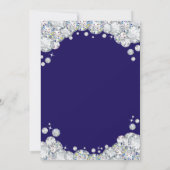 Überraschung 20. Geburtstag Navy Blue Silver Diamo Einladung (Rückseite)