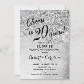 Überraschung 20. Hochzeitstag - Silber Einladung (Vorderseite)