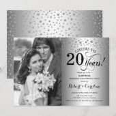 Überraschung 20 Jahre Jubiläum mit Foto Silver Bla Einladung (Vorne/Hinten)